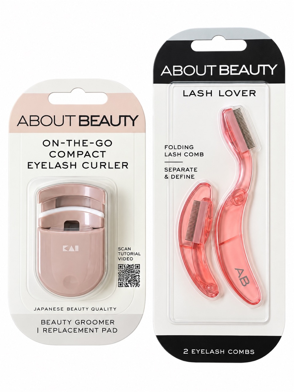 About Beauty On-The-Go Compact Eyelash Curler & Folding Lash Combs Set